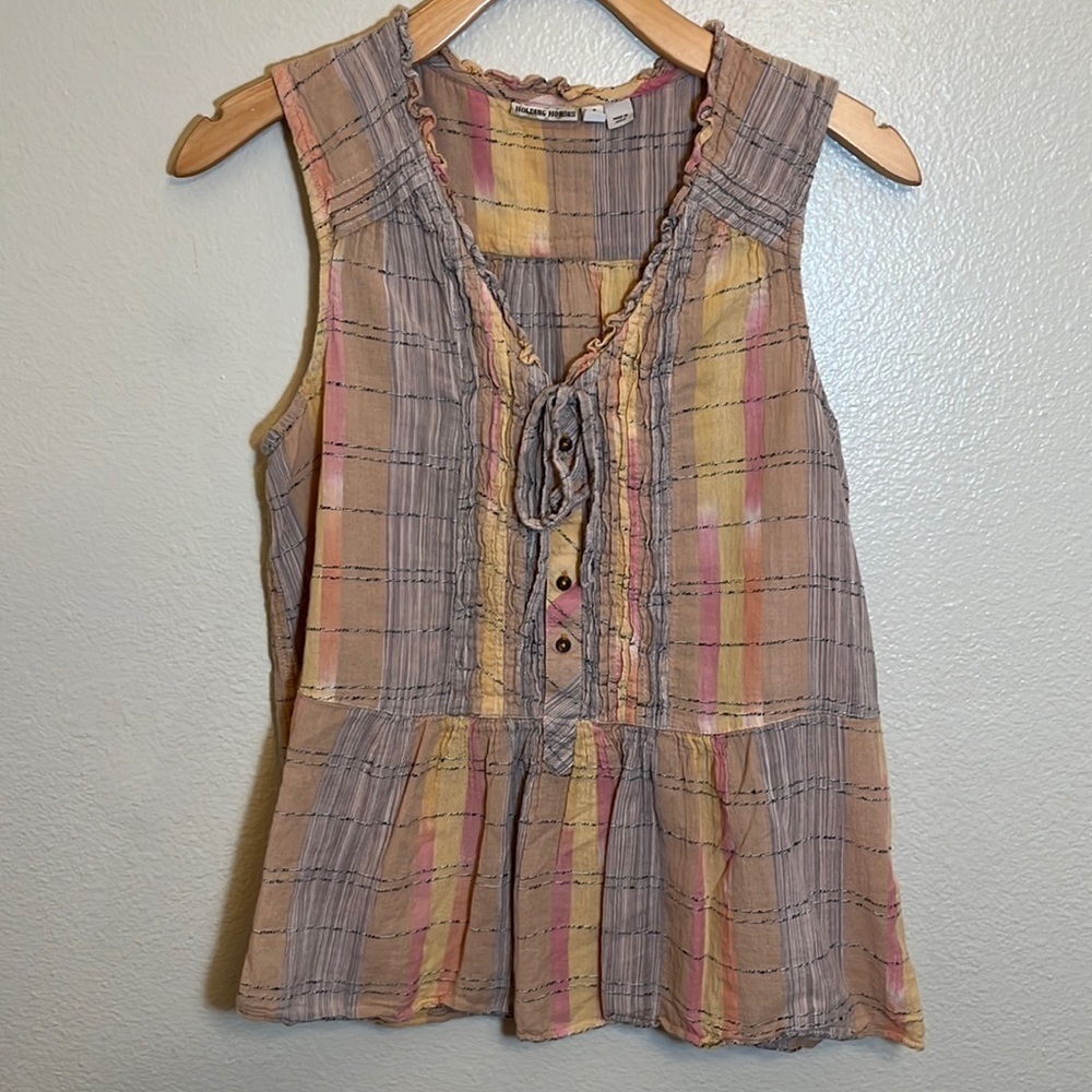 Holding Horses Anthropologie Plaid Tank Top